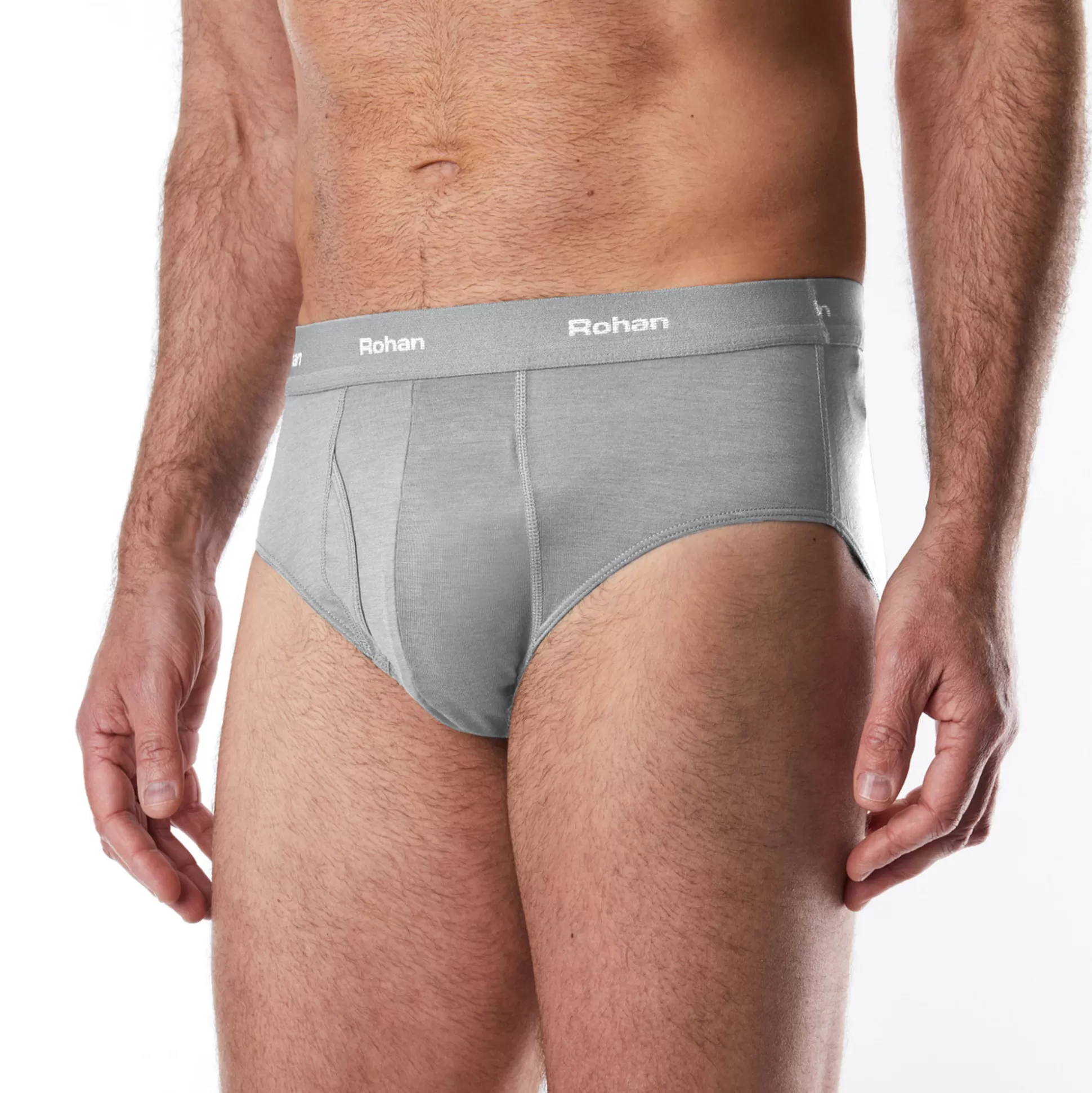 Hot Men'S Aether Briefs With Fly Opening Mid Grey Marl Men Underwear & Base Layers