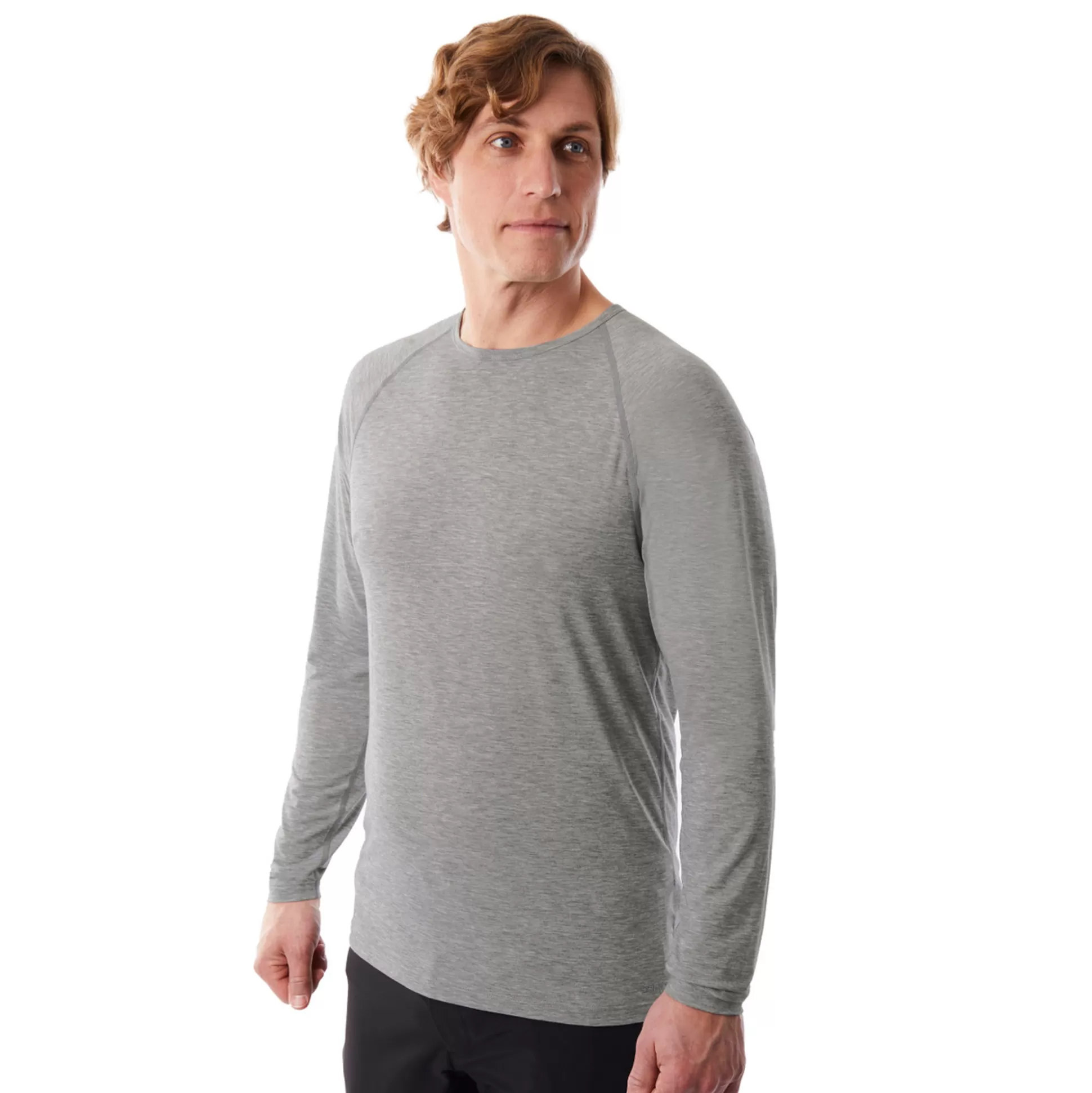 Online Men'S Aether Long Sleeve T Mid Grey Marl Men T-Shirts & Tops