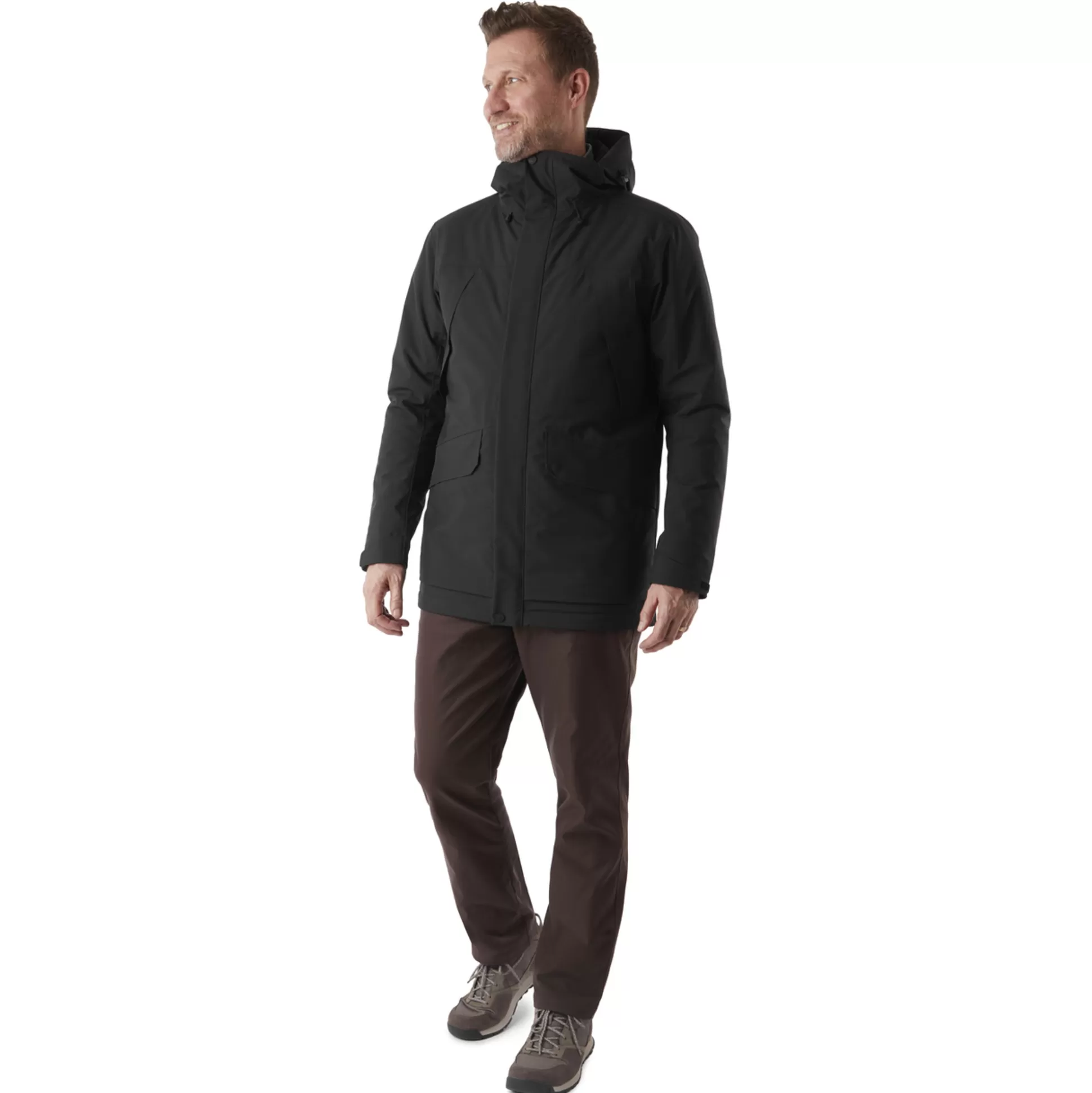 Hot Men'S Aran Waterproof Jacket Black Men Winter