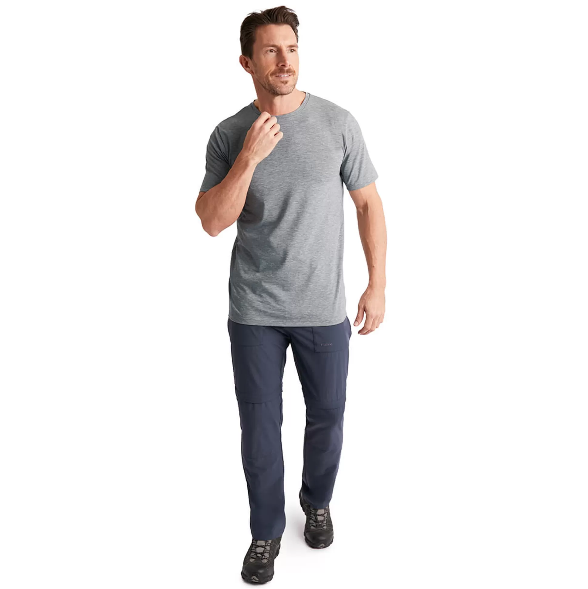 Best Sale Men'S Basis Short Sleeve T Mid Grey Marl Men T-Shirts & Tops