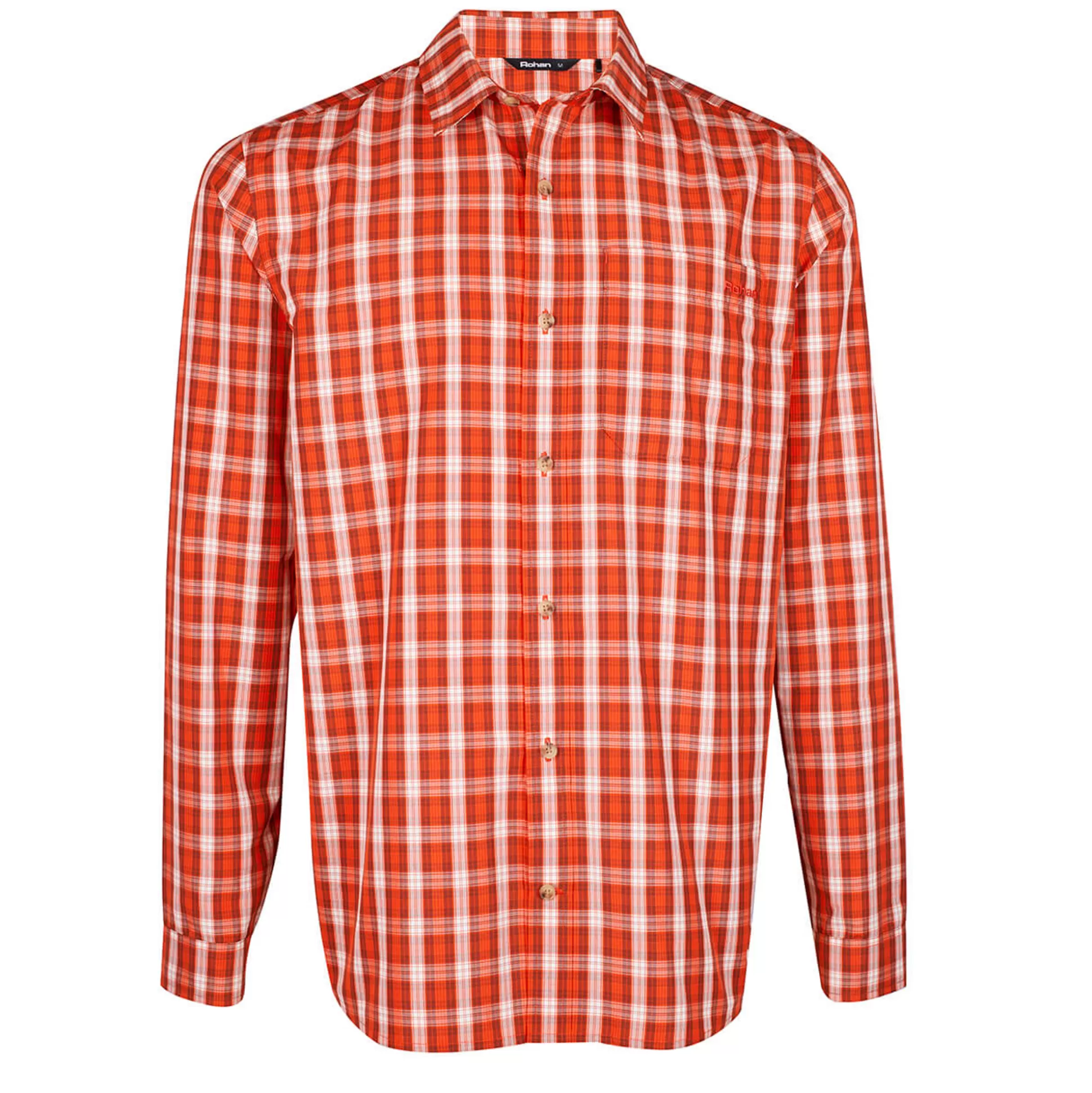 Flash Sale Men'S Coast Long Sleeve Shirt Solar Orange/Auburn Check Men Shirts