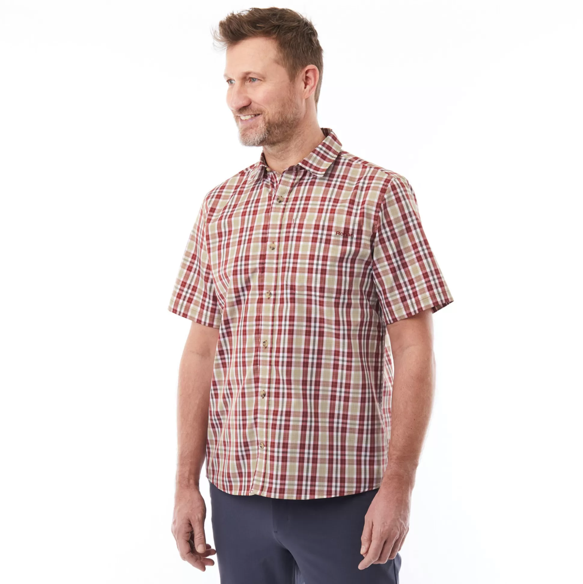 Clearance Men'S Coast Short Sleeve Shirt Arizona Red Check Men High Wicking