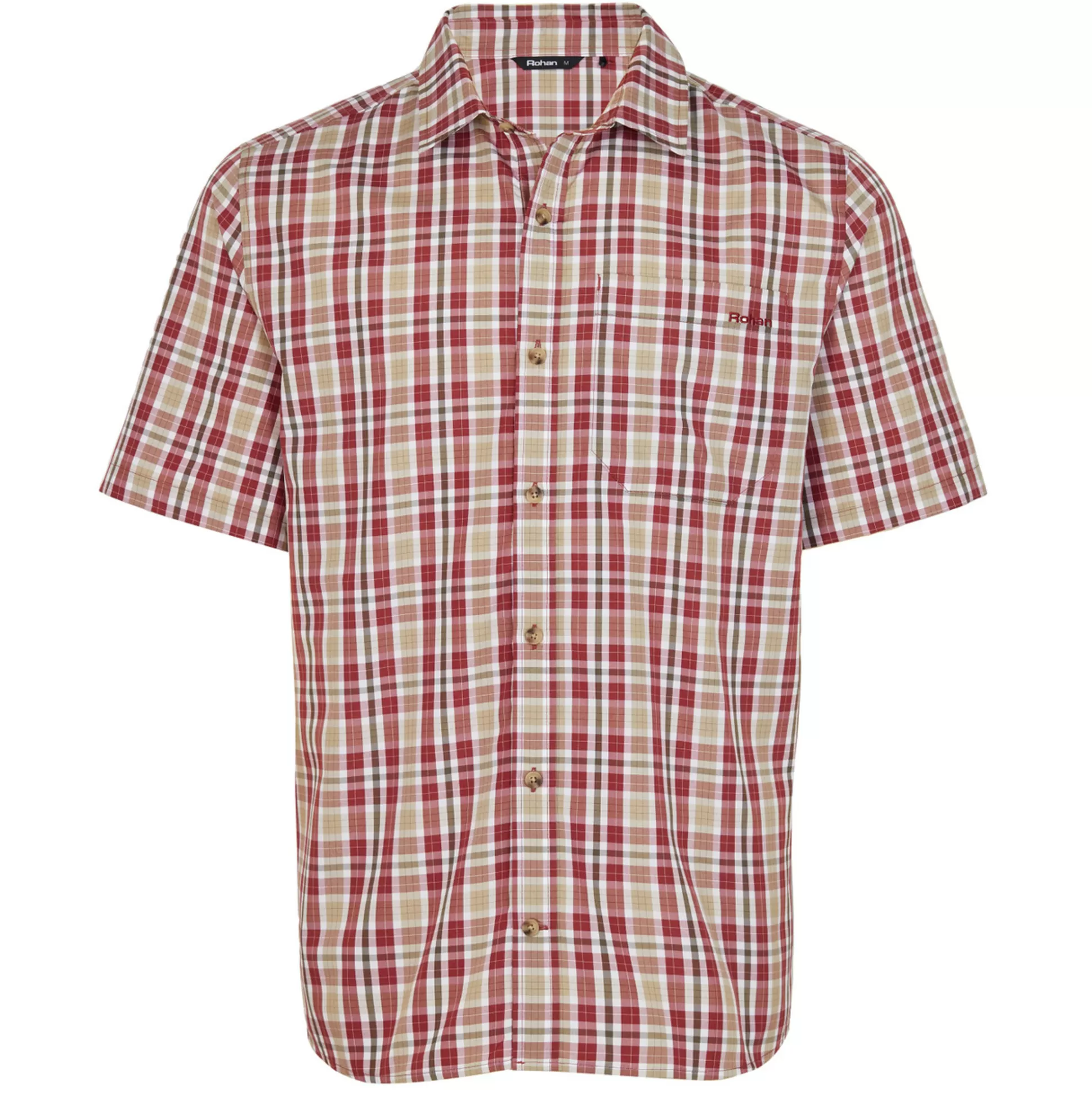 Clearance Men'S Coast Short Sleeve Shirt Arizona Red Check Men High Wicking