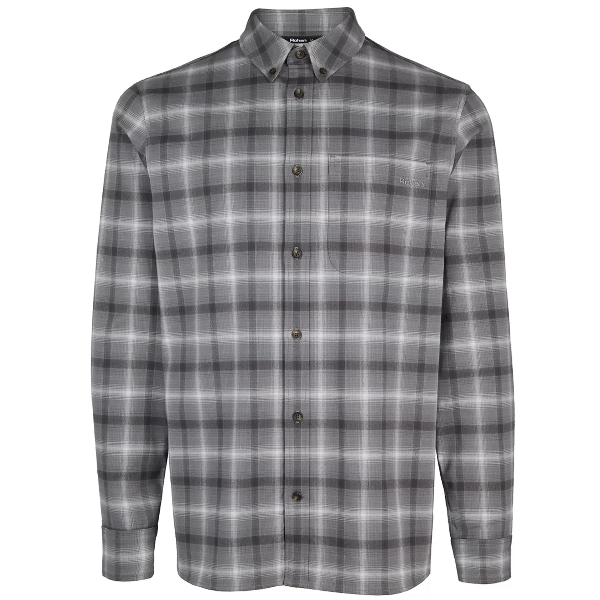 Store Men'S Dover Long Sleeve Shirt Grey Rock Check Men Shirts