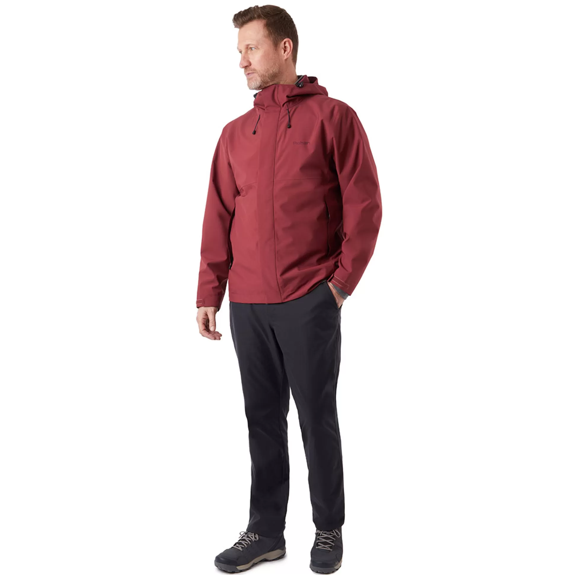 Hot Men'S Farne Waterproof Jacket Auburn Red Men Waterproofs