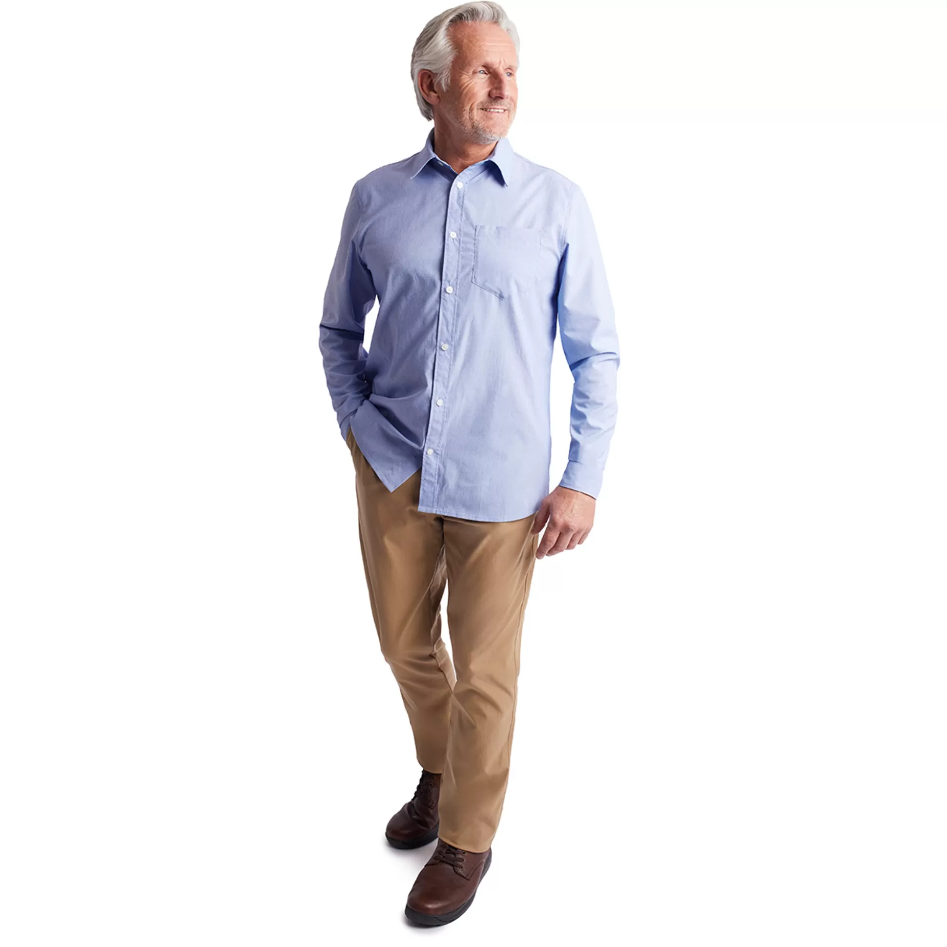 Best Men'S Finchley Long Sleeve Shirt Ridge Blue Oxford Men Shirts