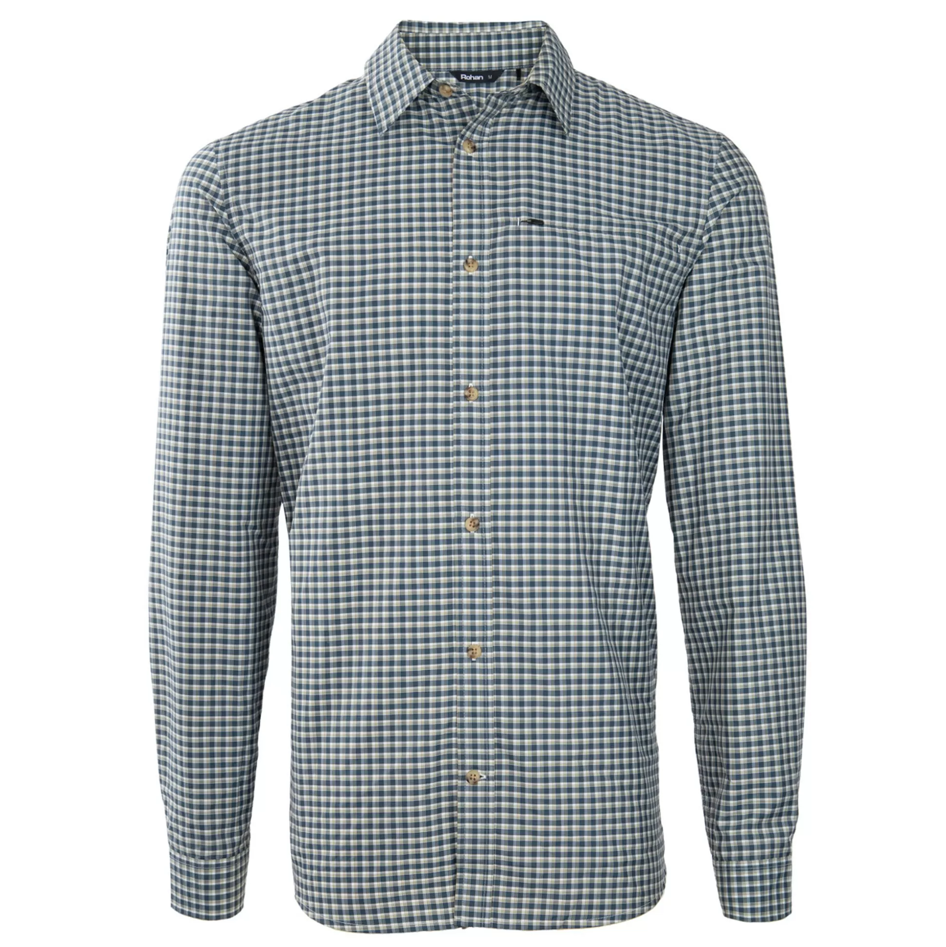 Cheap Men'S Firth Long Sleeve Shirt Marine Blue Gingham Men Shirts