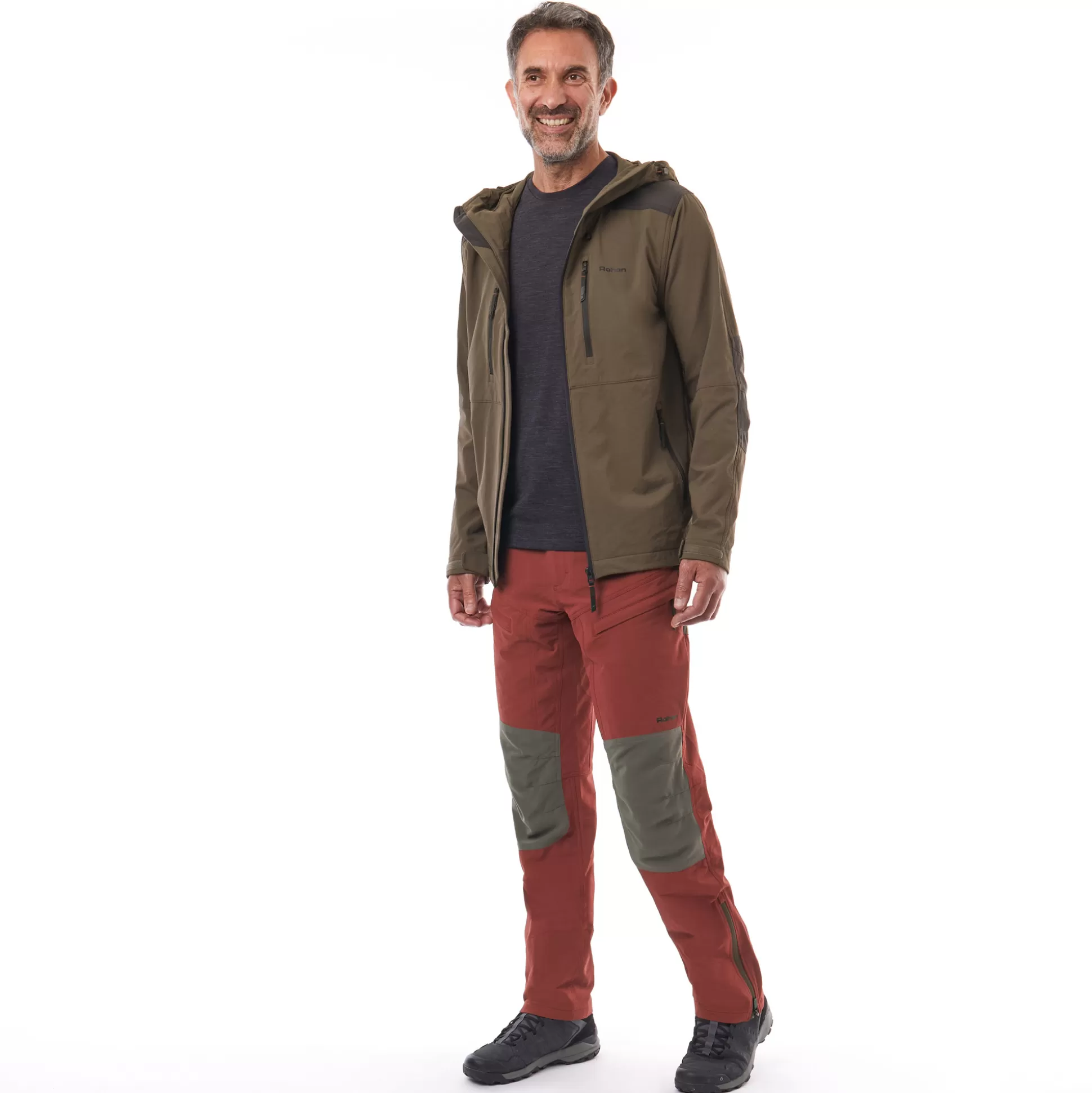 Shop Men'S Fjell Trousers Earth Red/Dark Olive Brown Men Trousers