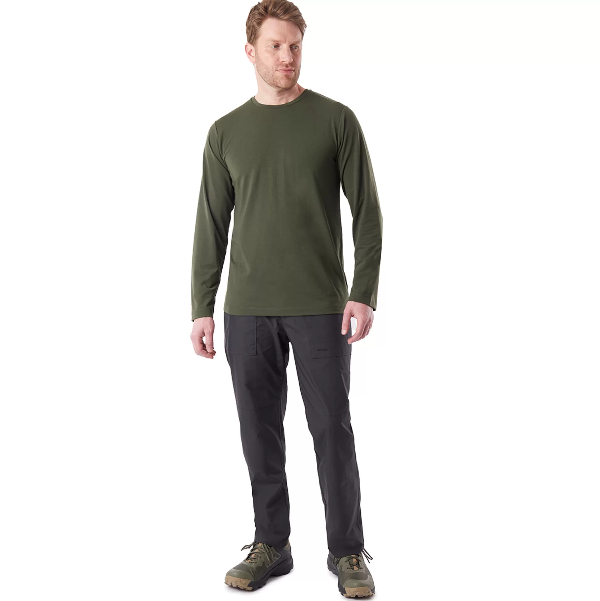 Shop Men'S Global Long Sleeve T Conifer Green Men High Wicking