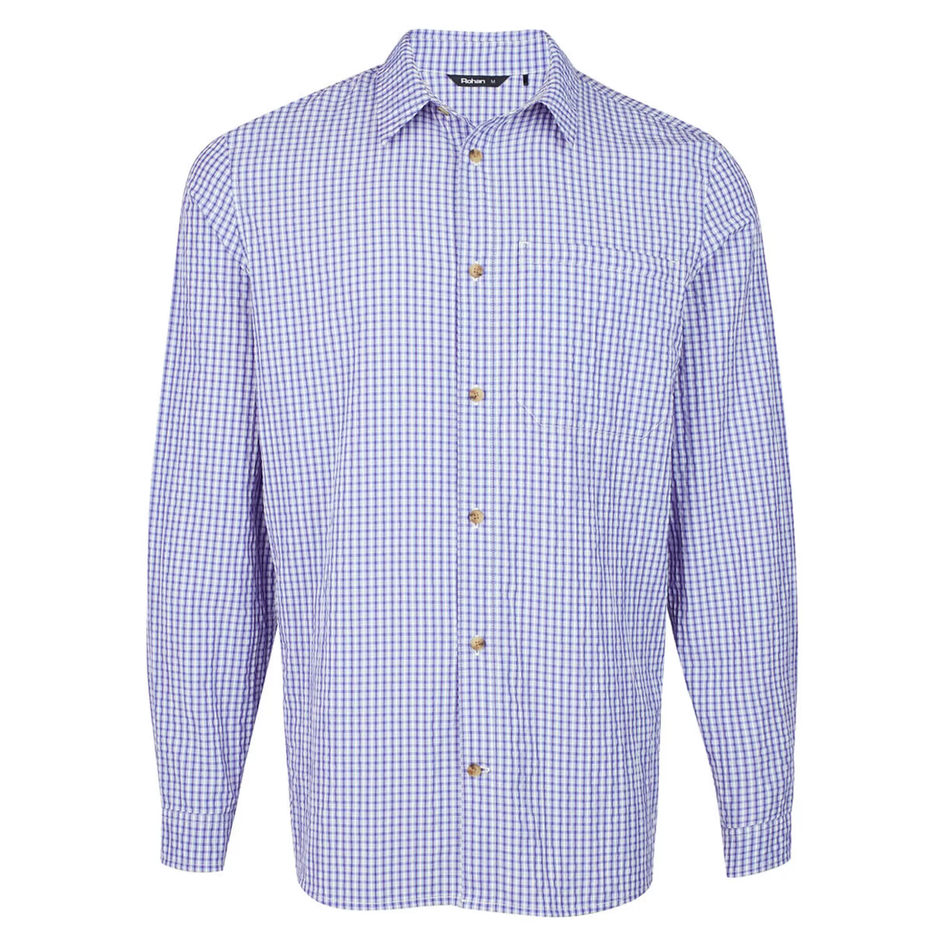 Flash Sale Men'S Isle Long Sleeve Shirt Eclipse Blue Gingham Men Shirts