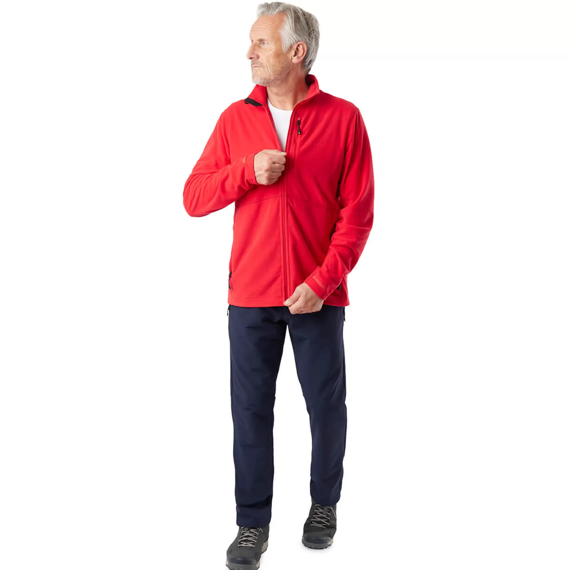 Shop Men'S Microgrid Fleece Jacket Aura Red Men Fleece & Mid Layers