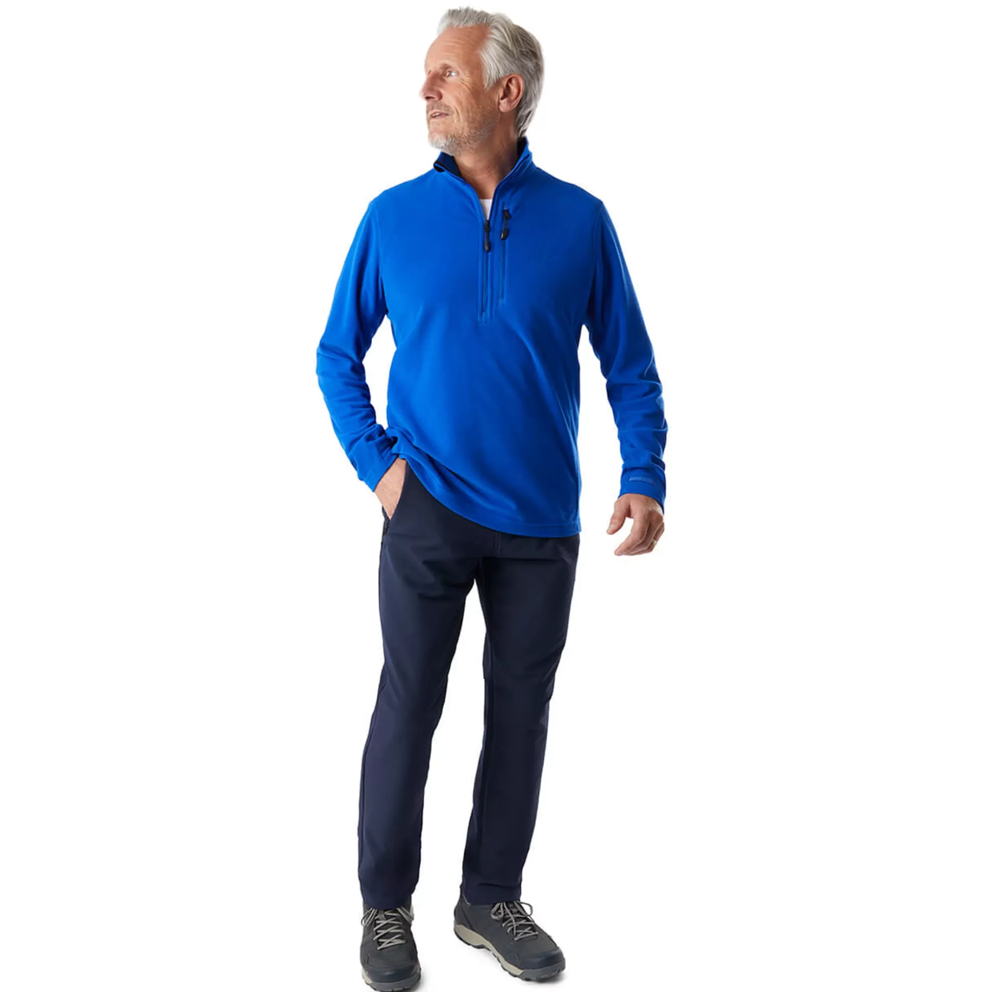 Store Men'S Microgrid Zip Neck Top Ridge Blue Men Fleece & Mid Layers