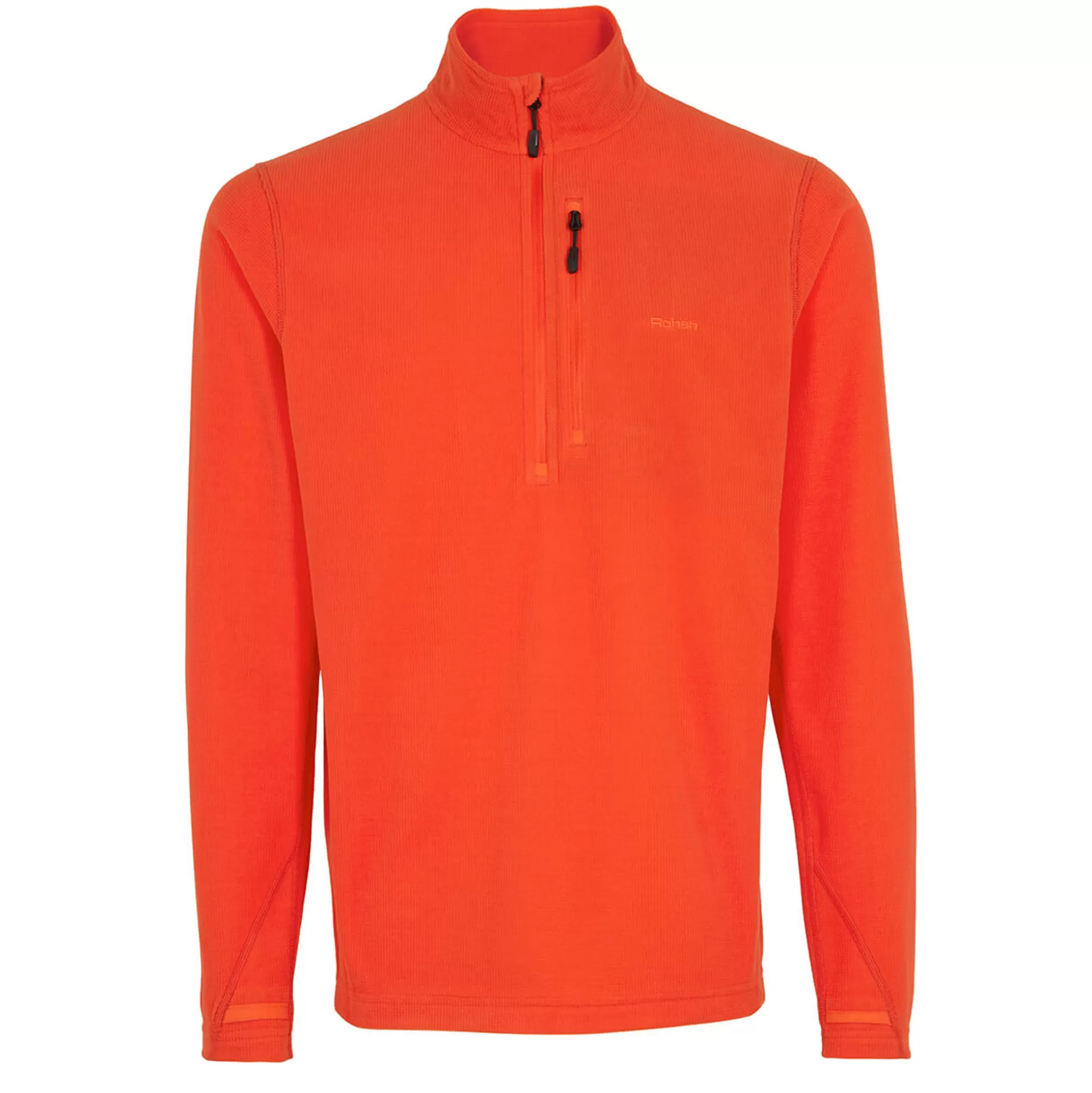 Best Men'S Microgrid Zip Neck Top Solar Orange Men Fleece & Mid Layers