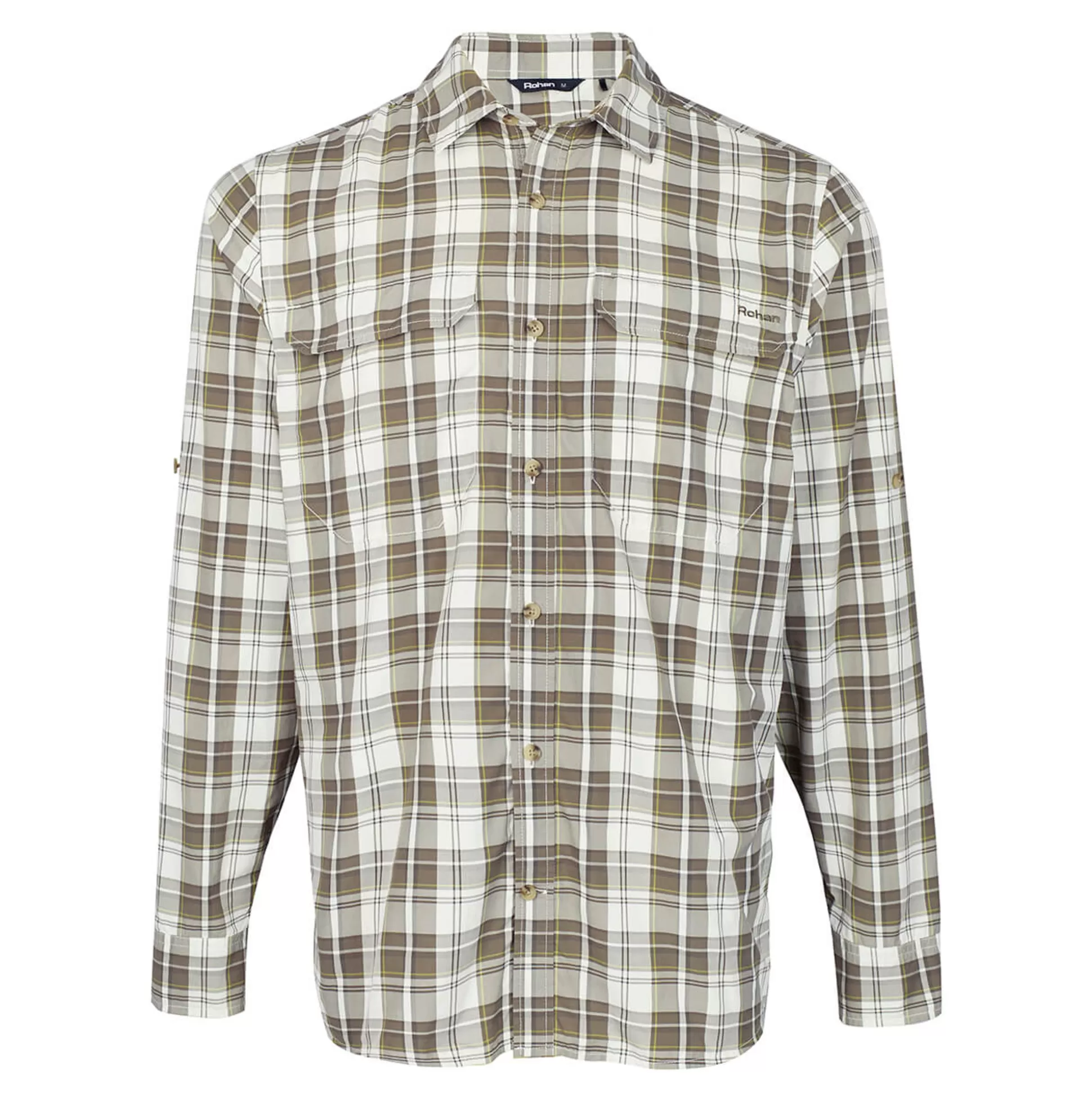 Best Men'S Pennine Long Sleeve Shirt Ecru/Dark Olive Check Men Shirts