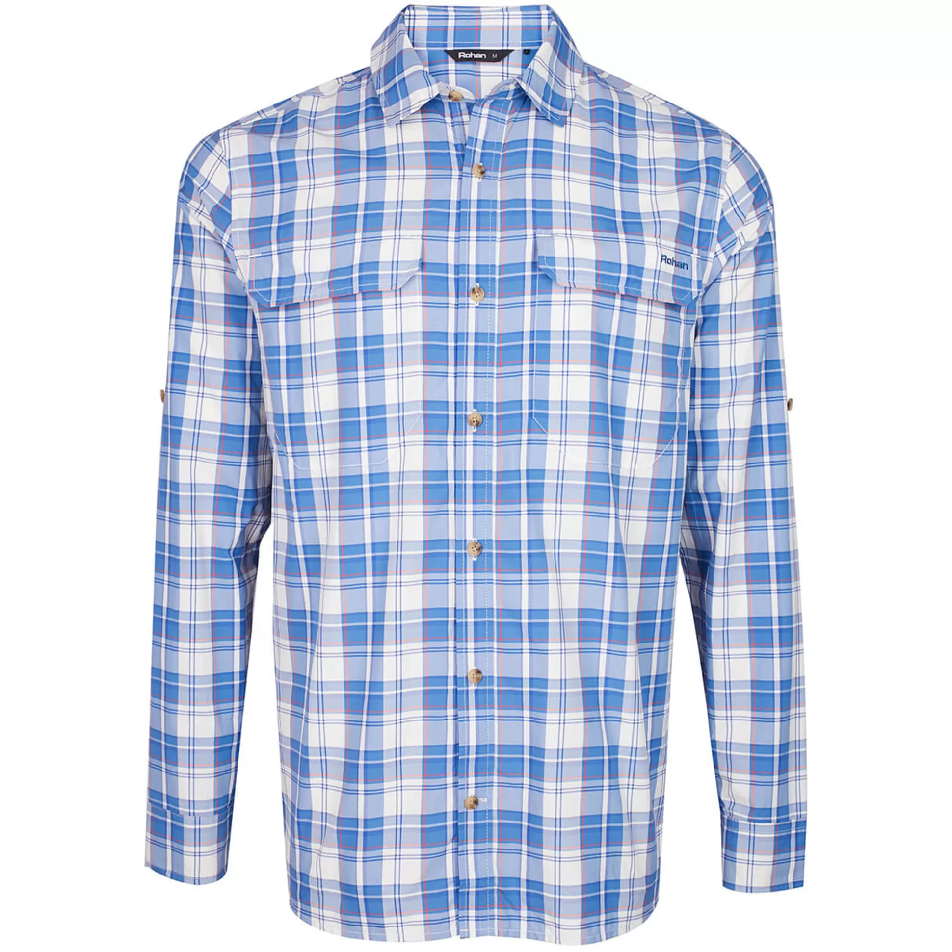 Fashion Men'S Pennine Long Sleeve Shirt Ecru/Island Blue Check Men Shirts