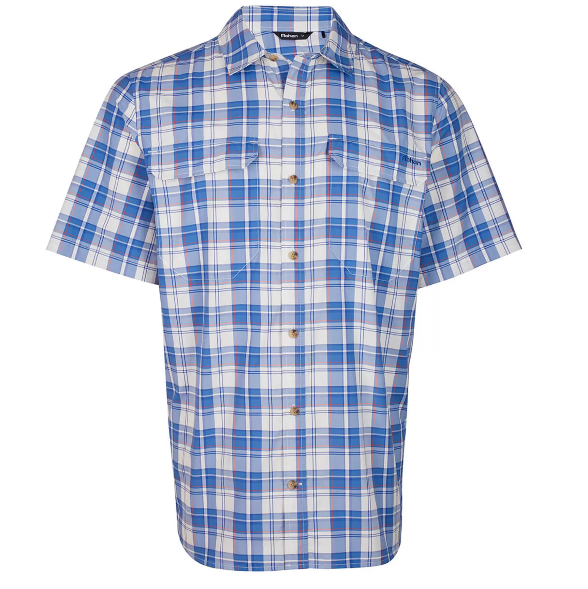 Best Men'S Pennine Short Sleeve Shirt Ecru/Island Blue Check Men Shirts