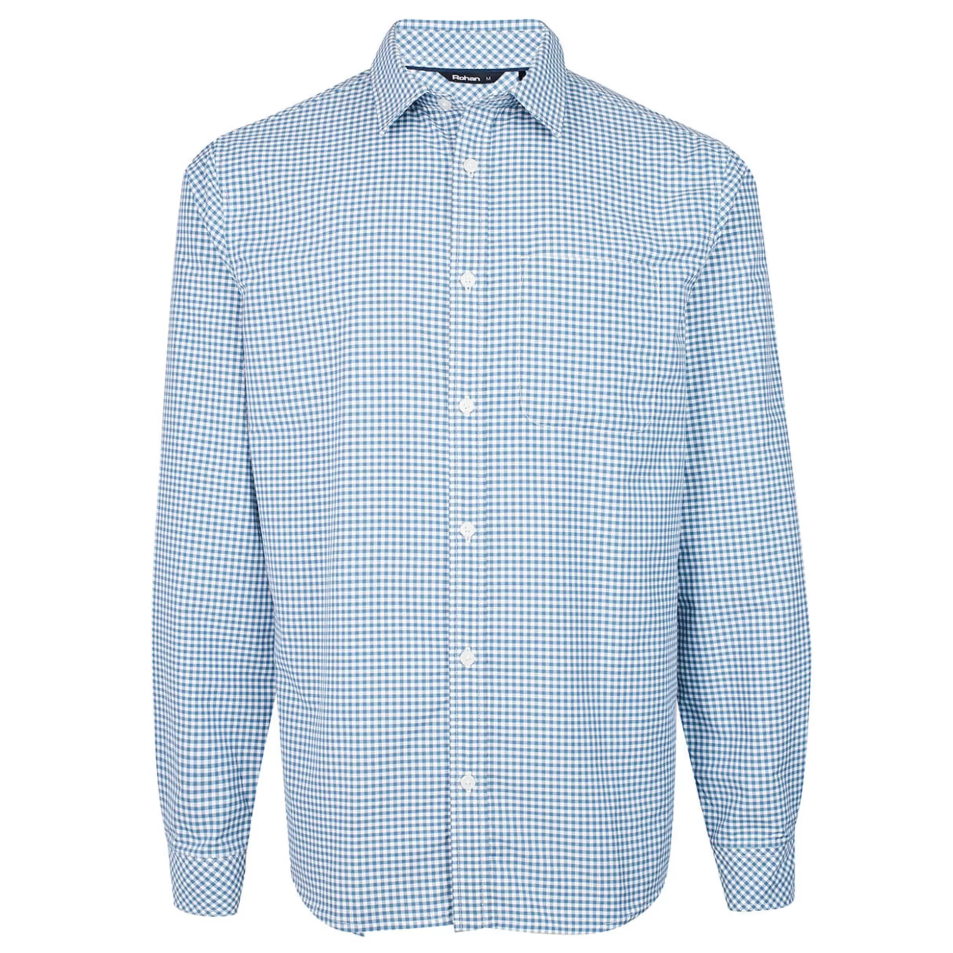 Cheap Men'S Portland Long Sleeve Shirt Shadow Blue Gingham Men Shirts