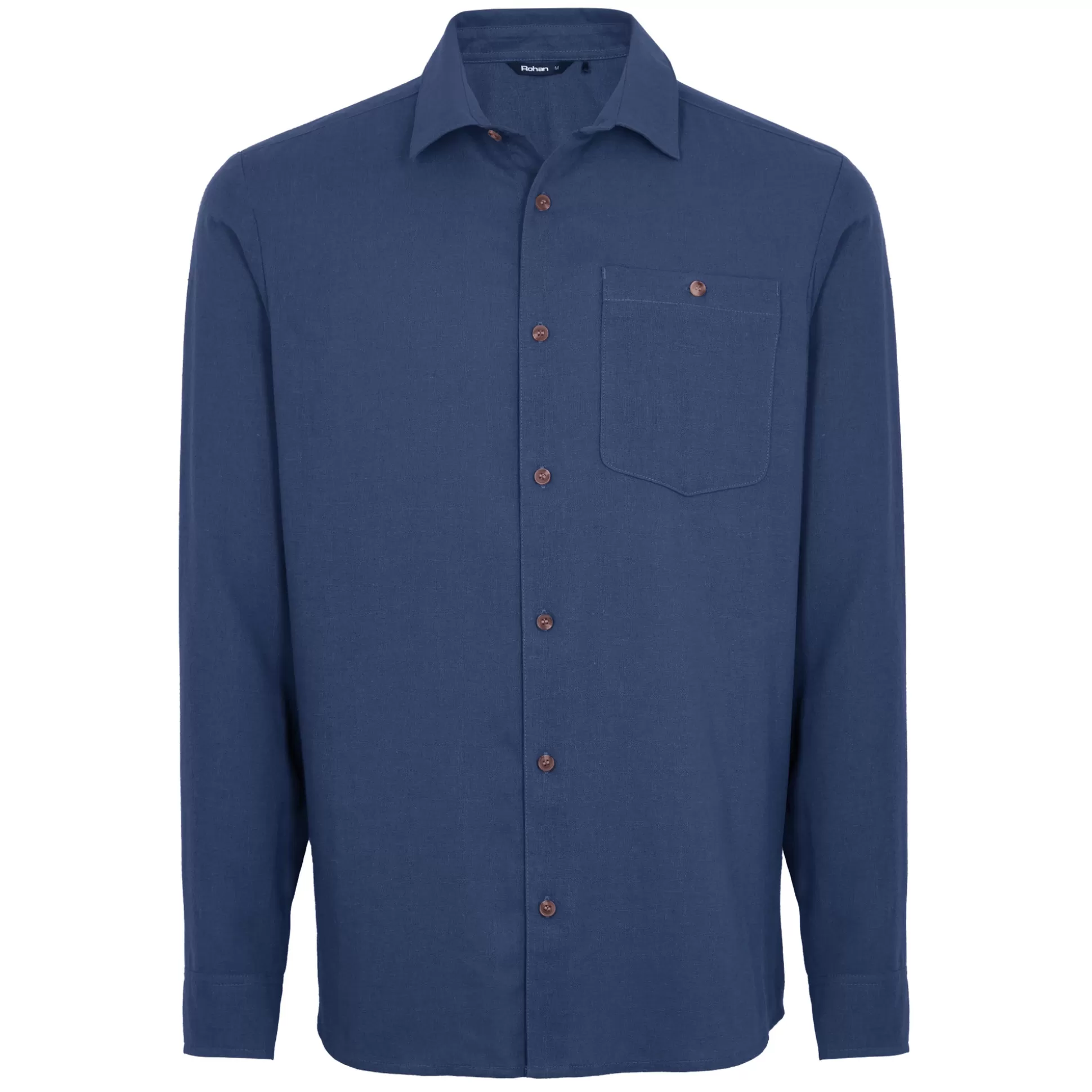 Hot Men'S Porto Linen Long Sleeve Shirt Ocean Blue Men Shirts