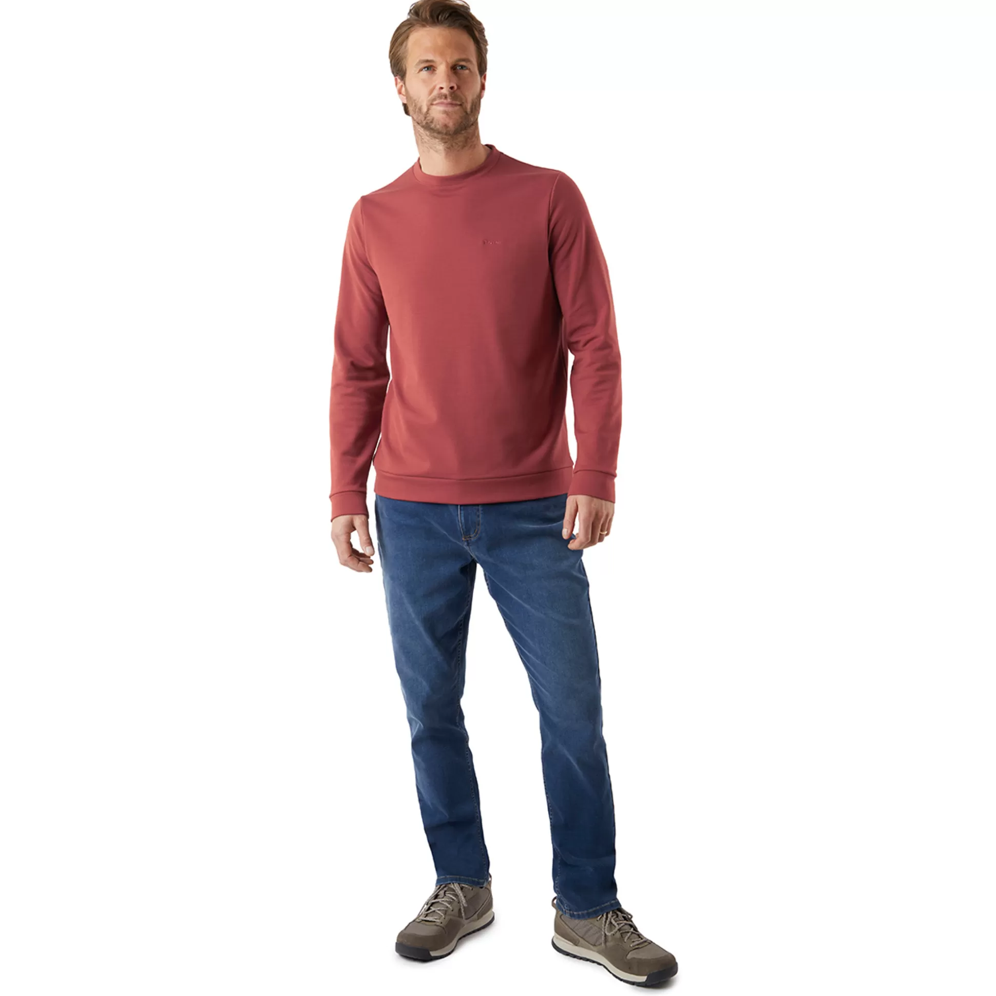 Outlet Men'S Radiant Merino Crew Clay Red Men Fleece & Mid Layers