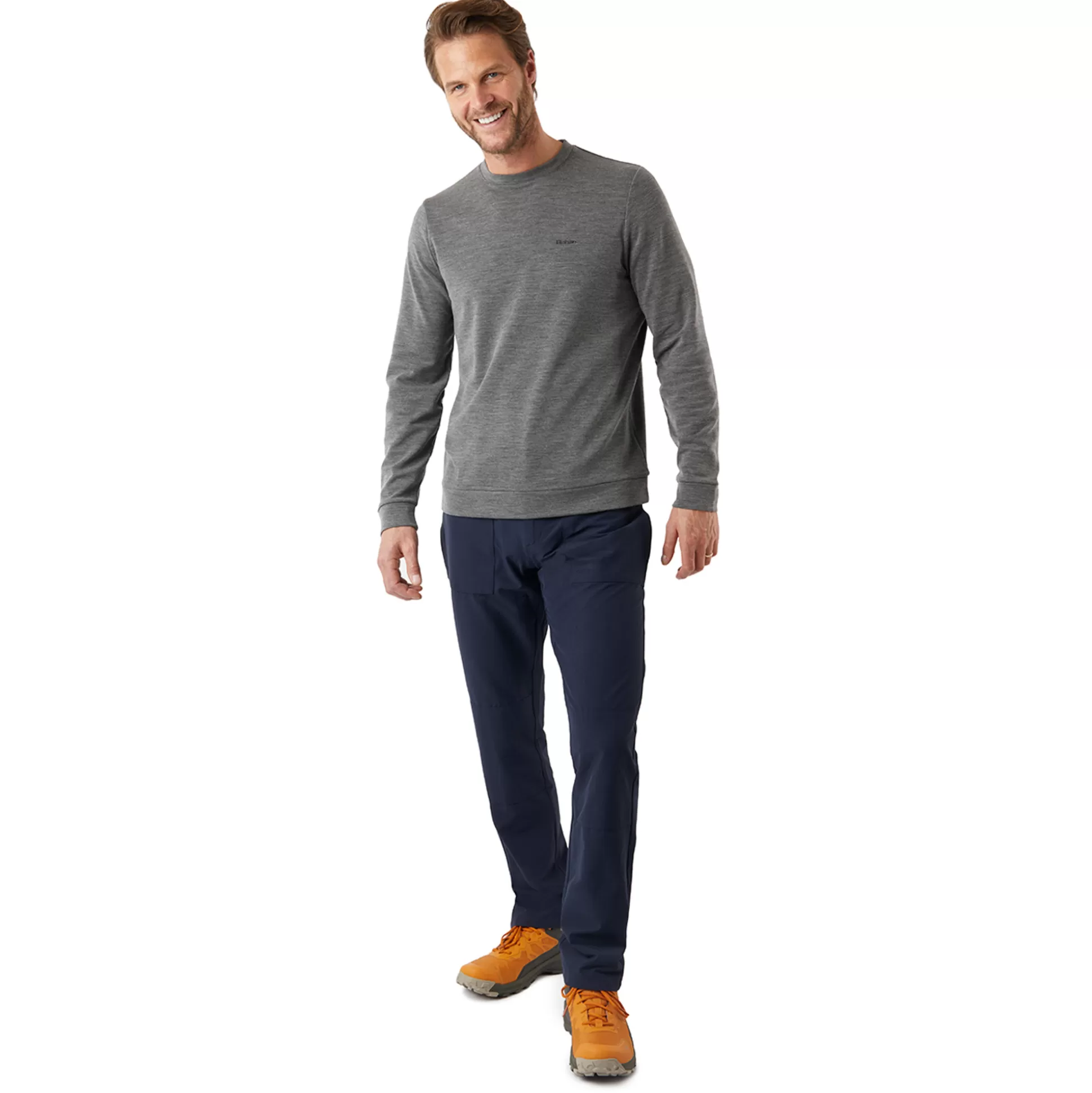 Best Men'S Radiant Merino Crew Dark Grey Marl Men Fleece & Mid Layers