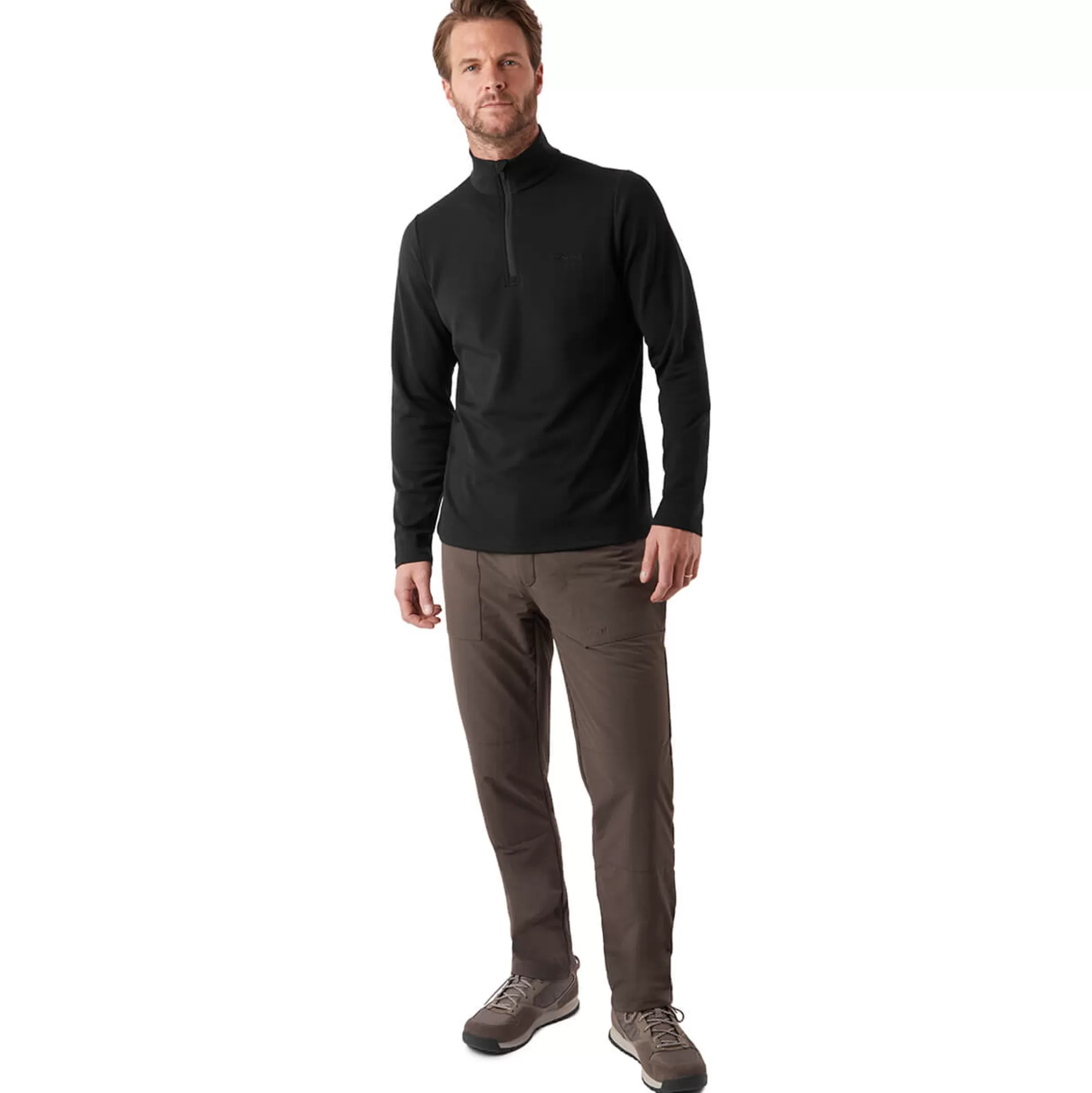 New Men'S Radiant Merino Zip Neck Top Black Men Fleece & Mid Layers