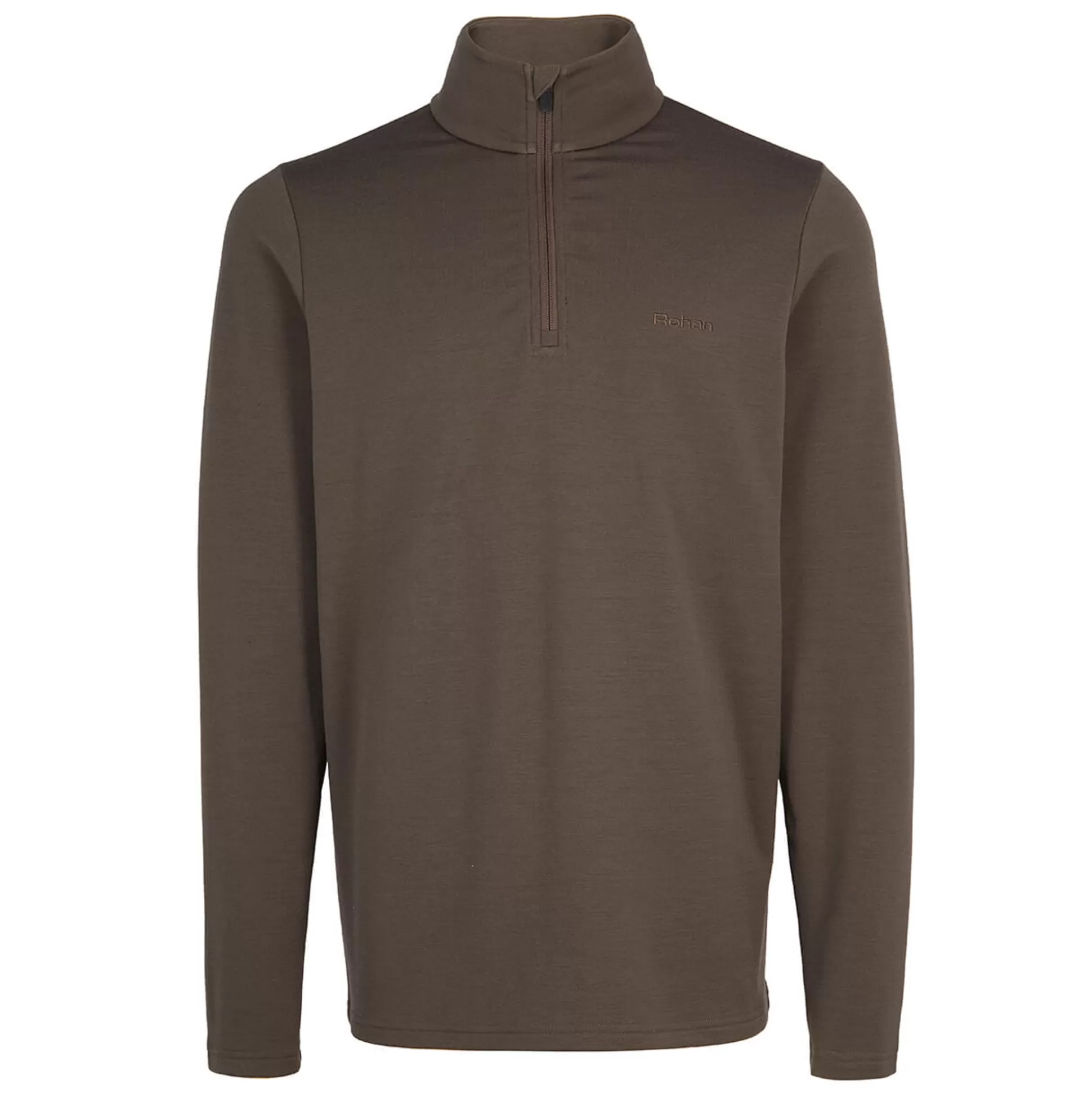 Online Men'S Radiant Merino Zip Neck Top Dark Olive Brown Men Fleece & Mid Layers