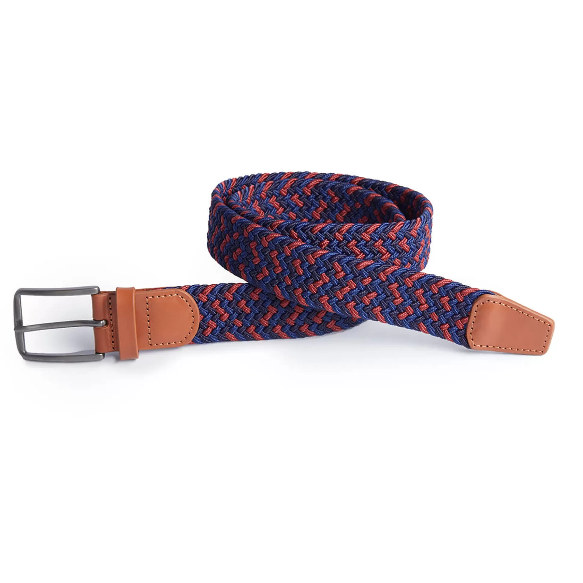 Best Sale Men'S Woven Stretch Belt Blue/Coast Red Men Clothing Accessories