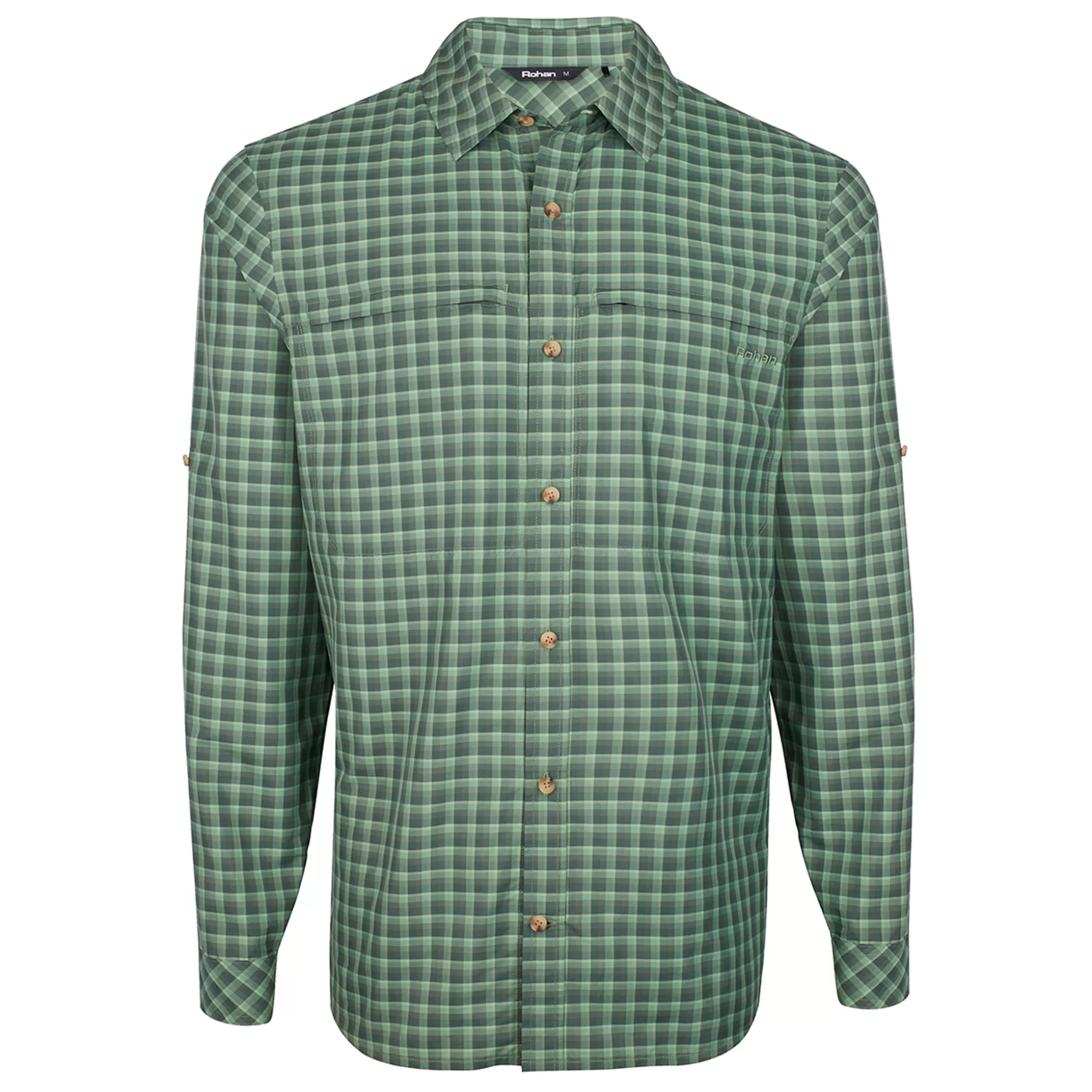 Shop Men'S Zenith Long Sleeve Shirt Flint Green Check Men Shirts