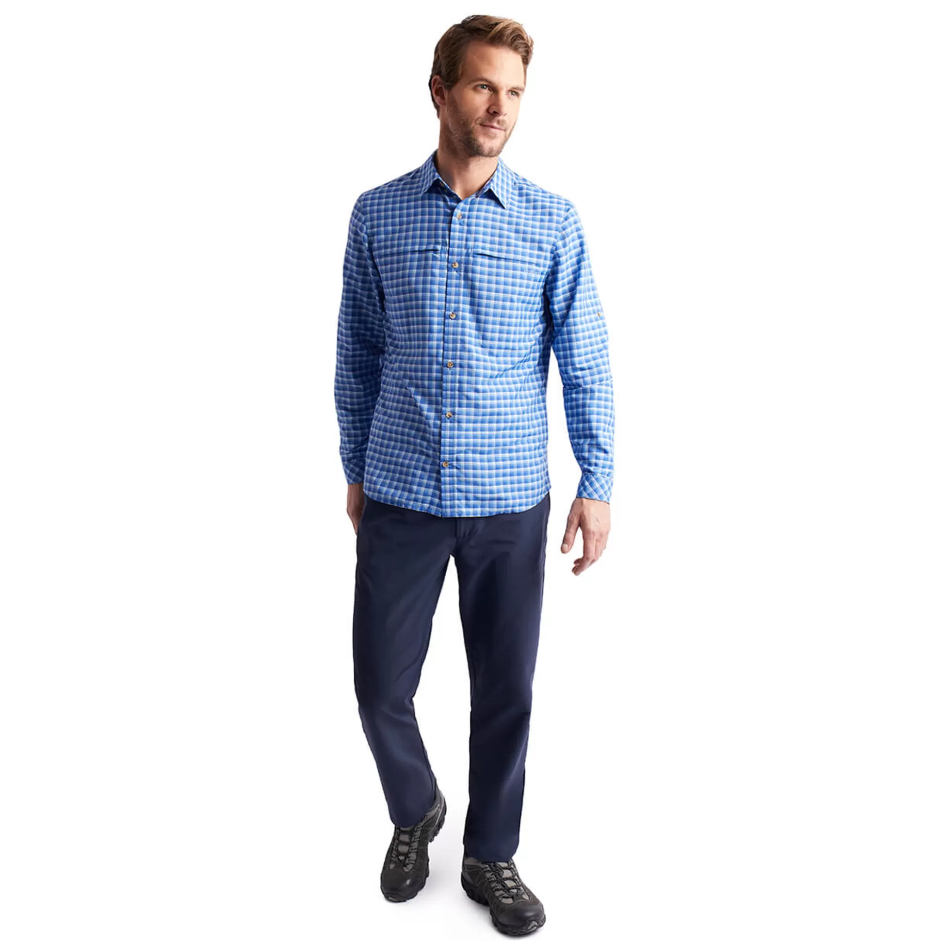 Store Men'S Zenith Long Sleeve Shirt Ridge Blue Check Men Shirts