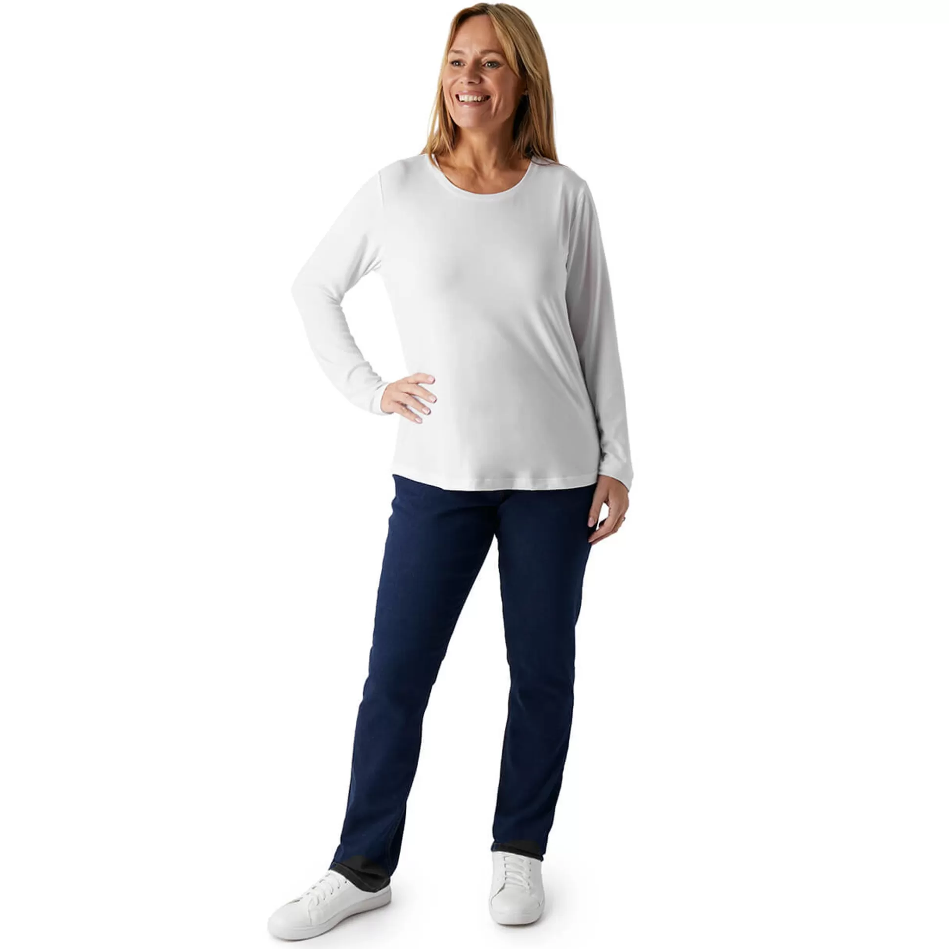 Store Women'S Basis Long Sleeve T White Women T-Shirts & Tops