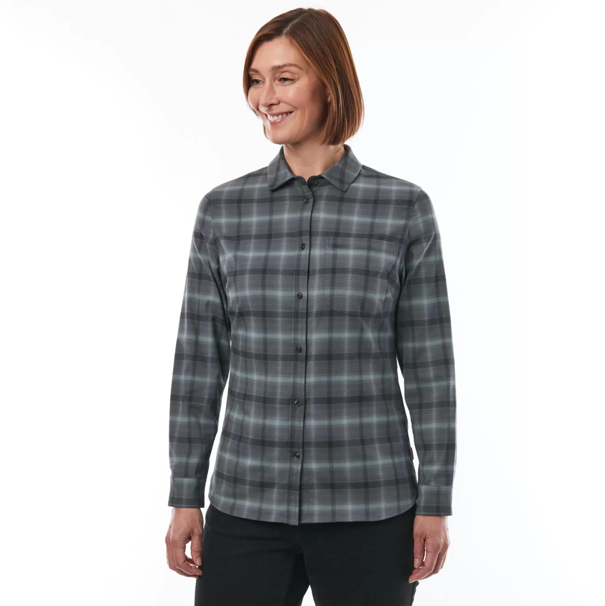 Sale Women'S Beaufort Long Sleeve Shirt True Navy Check Women High Wicking