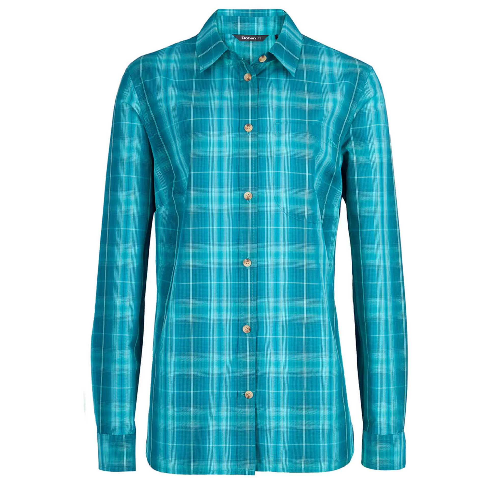 Shop Women'S Coast Long Sleeve Shirt Deep Teal/Cove Check Women Shirts