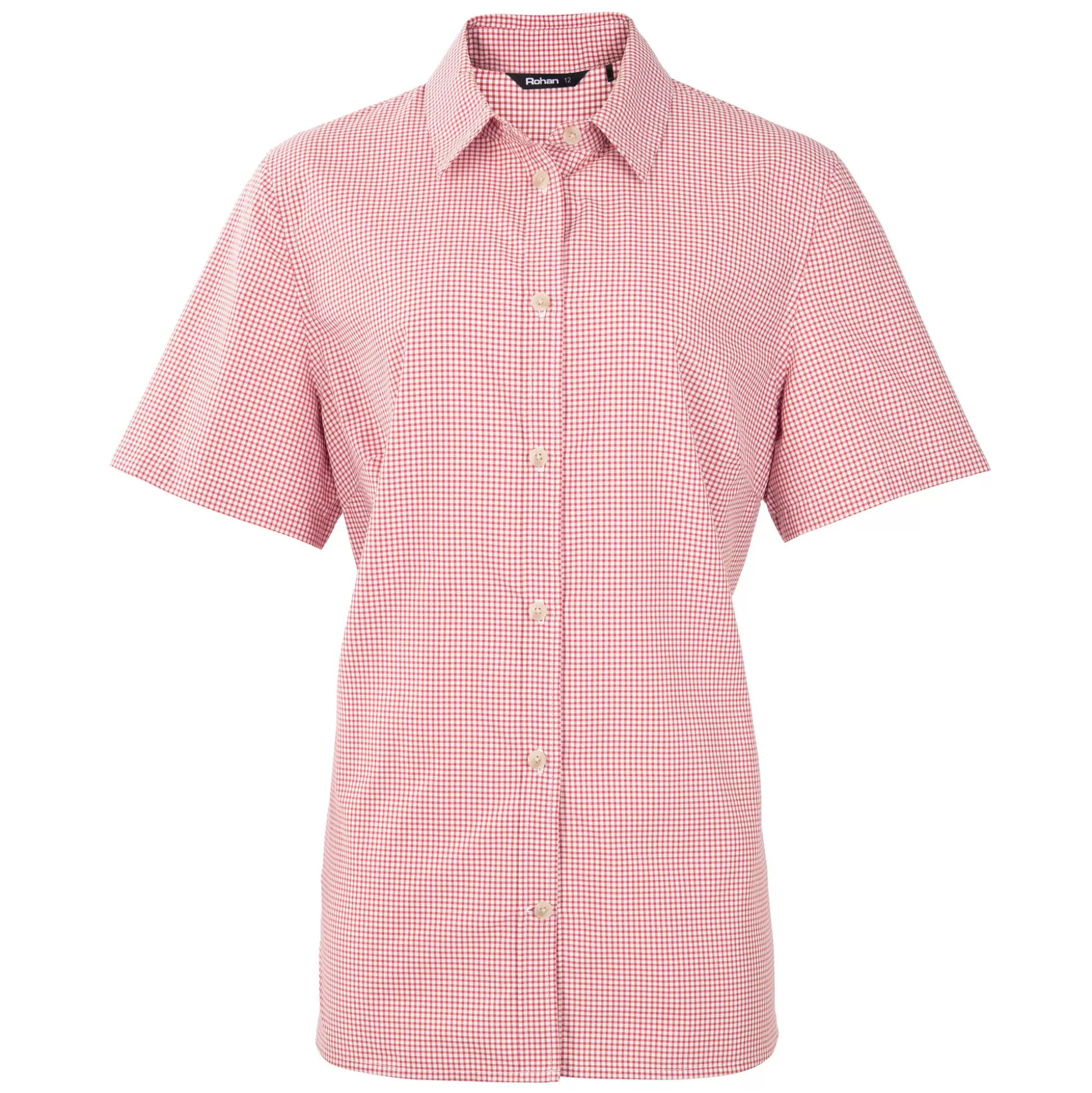 Shop Women'S Eave Short Sleeve Shirt Cardinal Pink Gingham Women Shirts