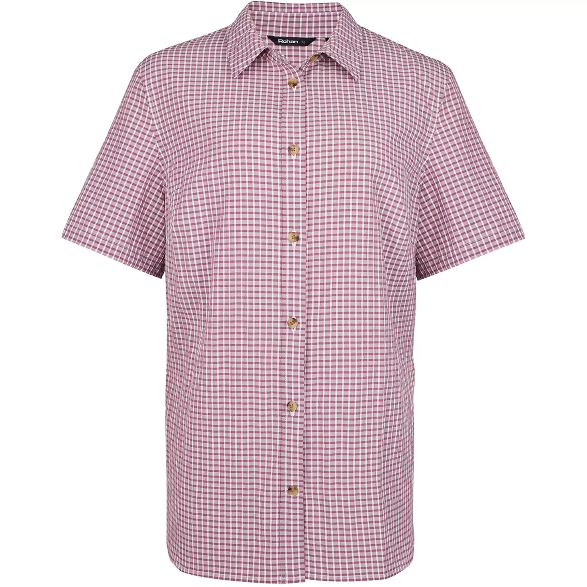 Best Women'S Isle Short Sleeve Shirt Haze Purple Gingham Women Shirts