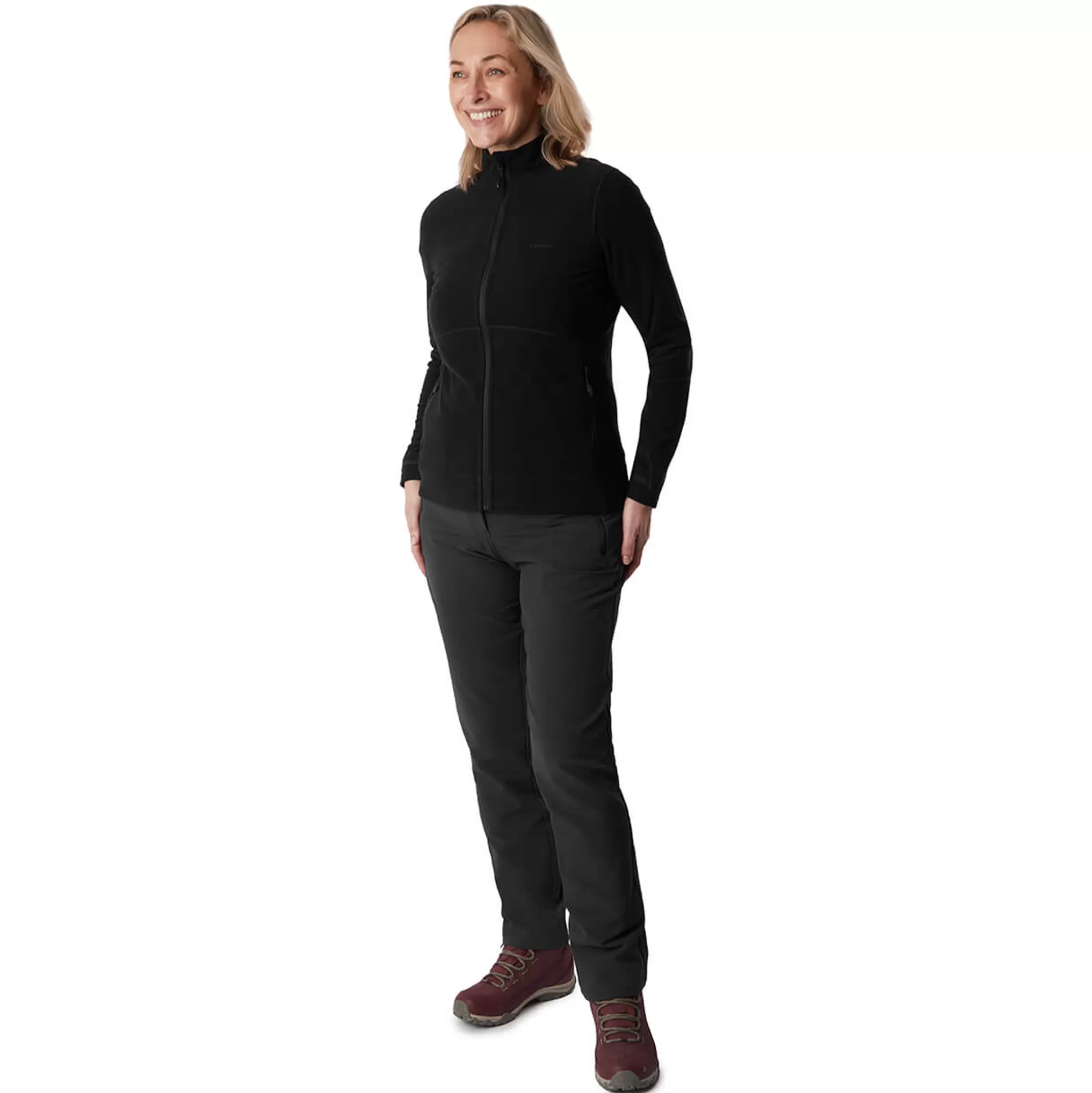 Best Sale Women'S Microgrid Fleece Jacket Black Women Fleece & Mid Layers