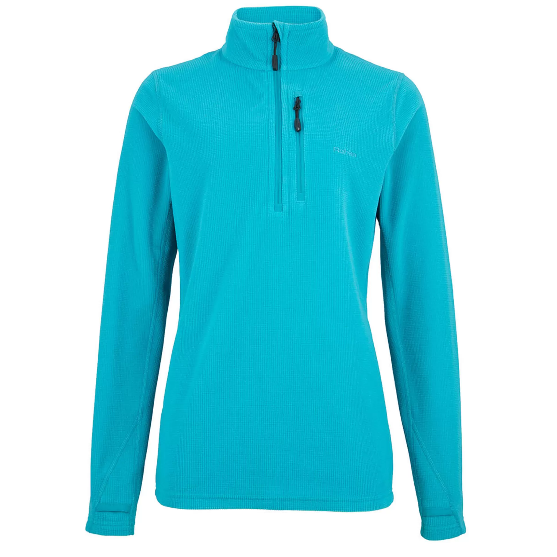 Online Women'S Microgrid Zip Neck Top Cove Blue Women Fleece & Mid Layers