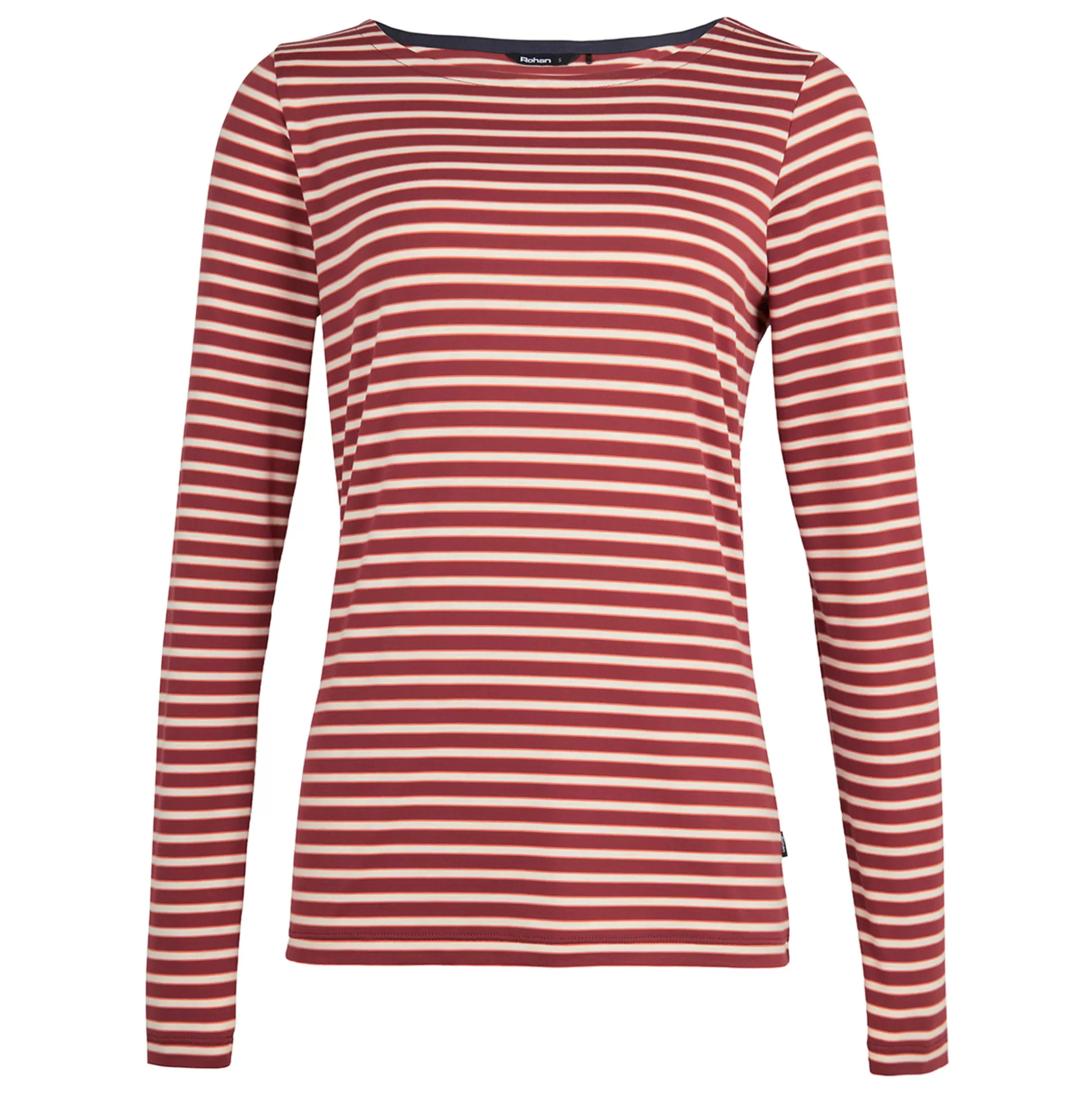 Cheap Women'S Shoreline Long Sleeve Top Auburn Red/Ecru Stripe Women High Wicking