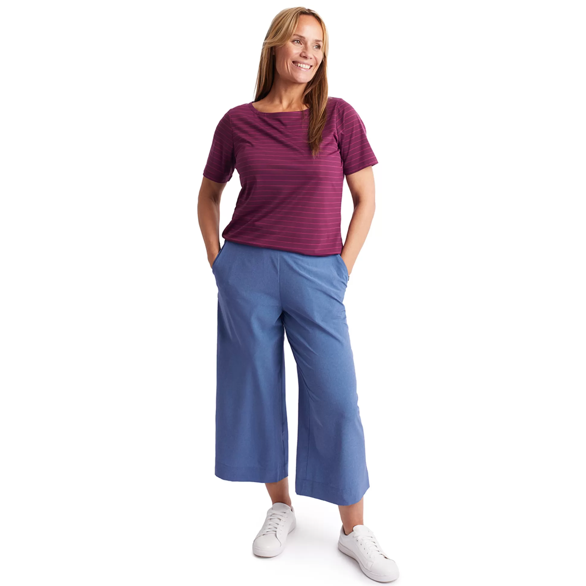 Outlet Women'S Voyager Capris Trousers Heather Blue Women Trousers