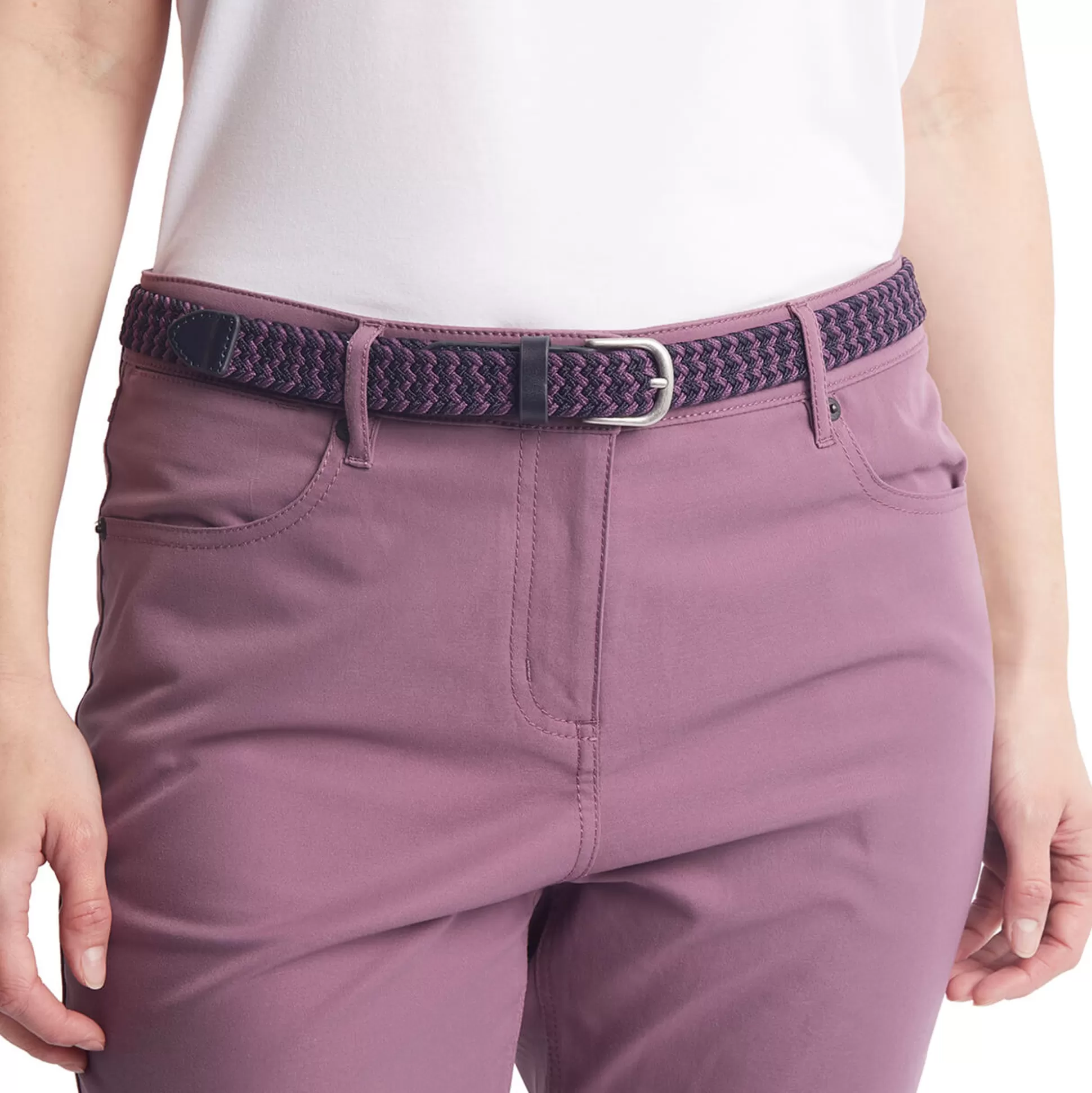 Discount Women'S Woven Stretch Belt True Navy/Haze Purple Women Clothing Accessories